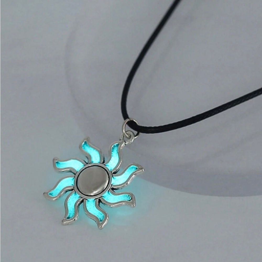 Blue Sun Charm Pendant Necklace